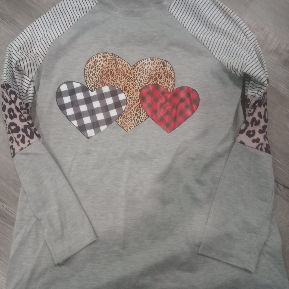 Heart Patterned Long Sleeve Shirt